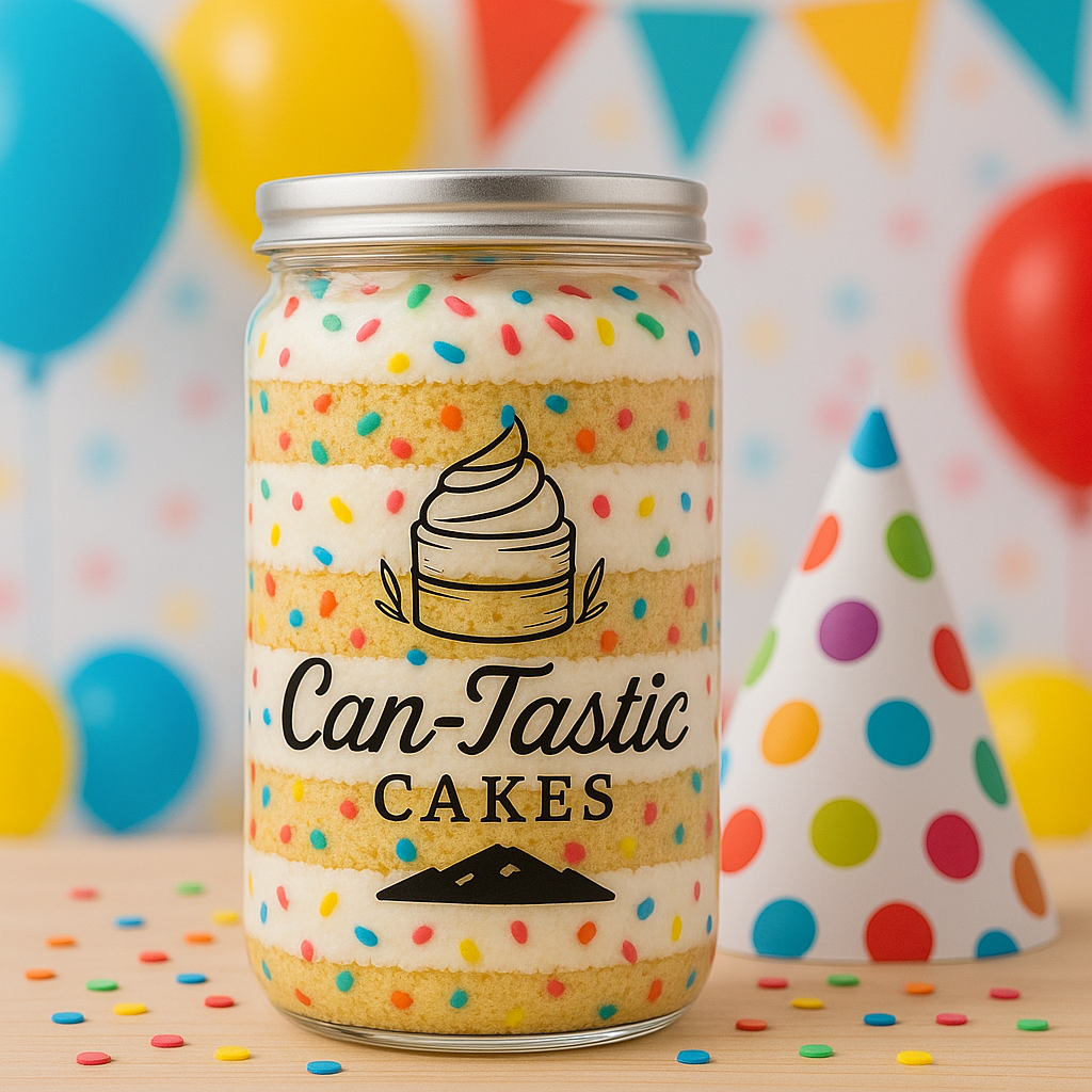 Confetti Vanilla Cake in a Can